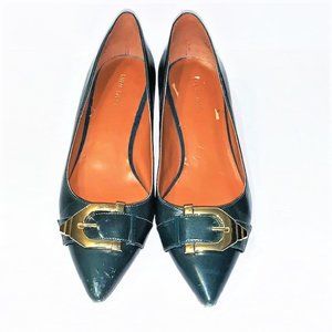 NINE WEST 'Iri' Buckled Leather Kitten Heels